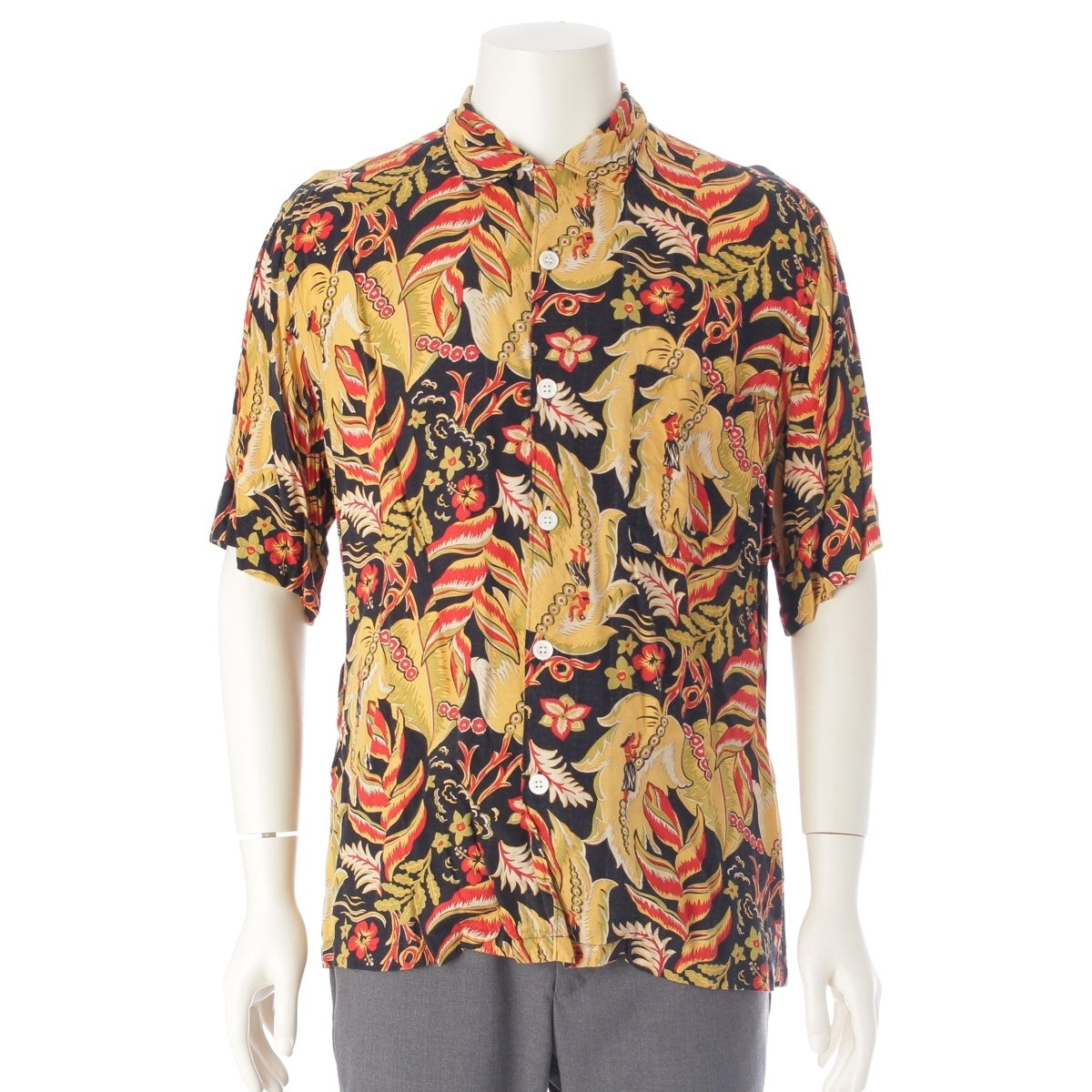 COMME des GARCONS HOMME Rayon Tanaka Omu Hanasou Pattern Short sleeve shirt tops HB-020040 multicolor