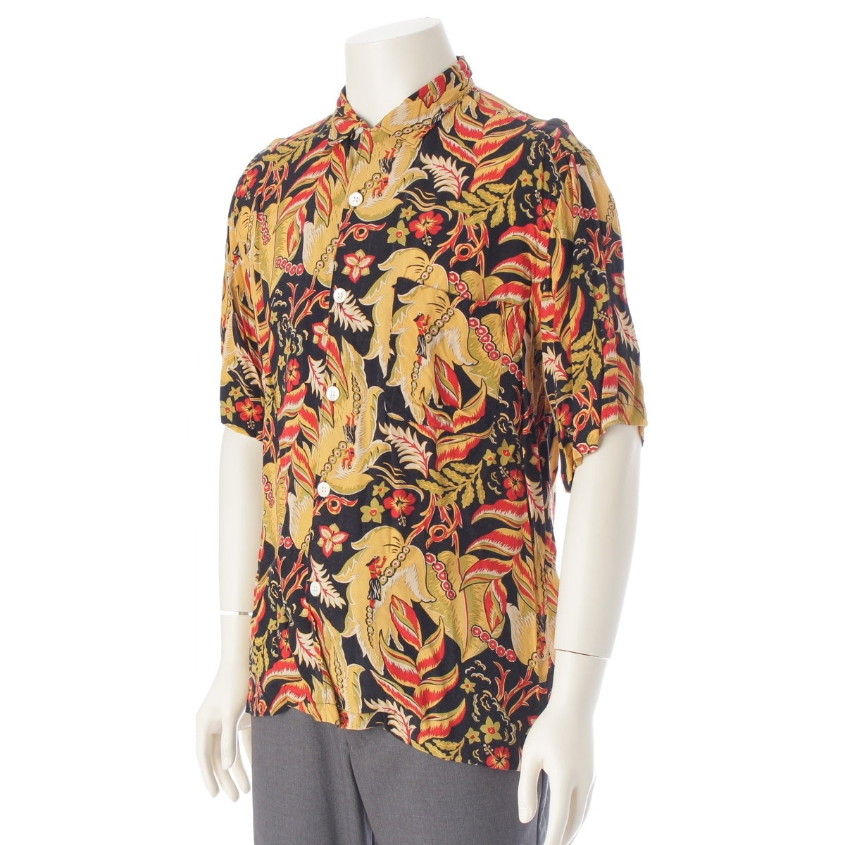 COMME des GARCONS HOMME Rayon Tanaka Omu Hanasou Pattern Short sleeve shirt tops HB-020040 multicolor