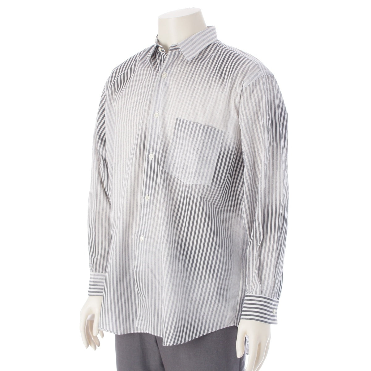 COMME des GARCONS HOMME Cotton blend Tanaka Homme Stripe Design Long sleeve shirt tops HB-080180 Gray ‐