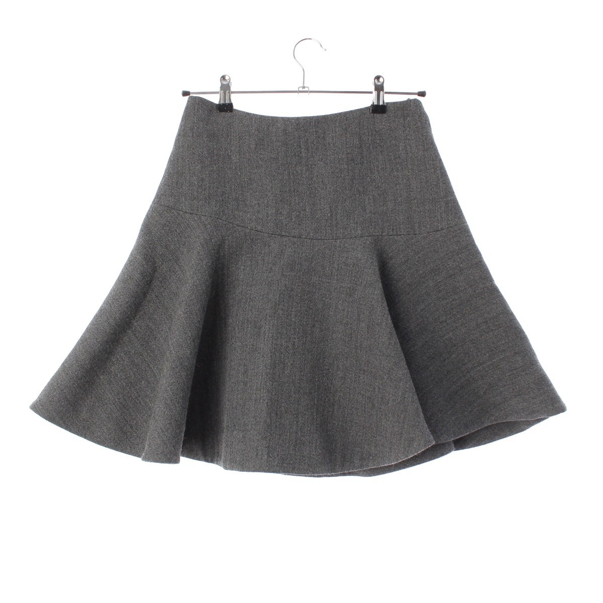 JIL SANDER Melton wool Flare mini skirt Lining J03MA0032 J40040 gray 34