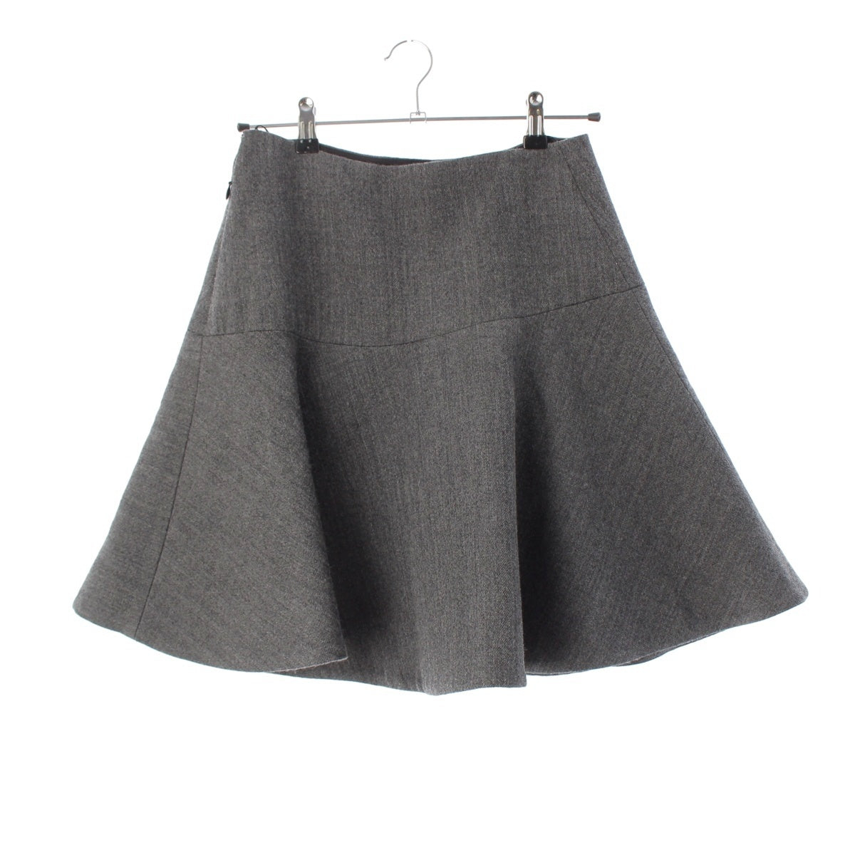 JIL SANDER Melton wool Flare mini skirt Lining J03MA0032 J40040 gray 34