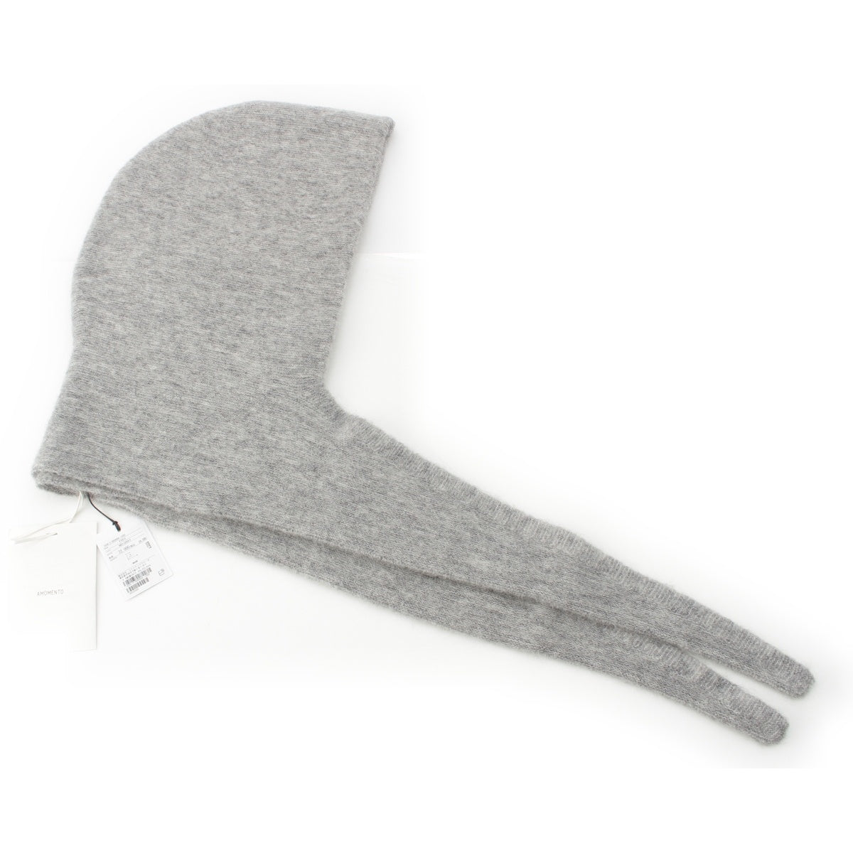 AMOMENTO Mohair Wool Nylon Hairy Balaclava Scarf Hairy Balaclava Fashion accessories gray