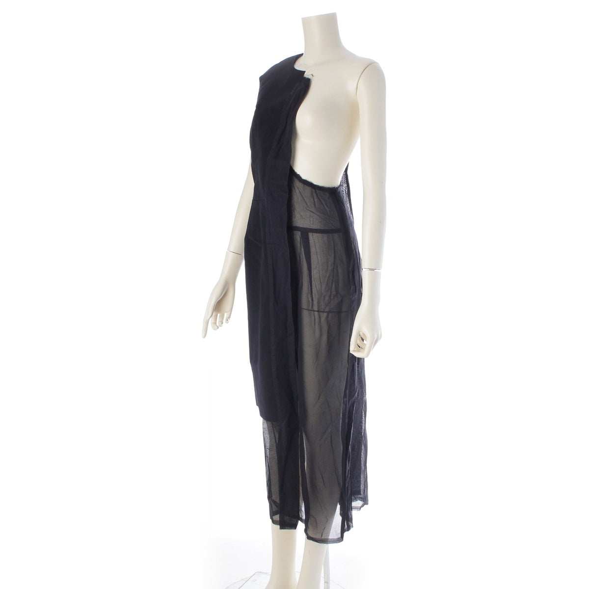 COMME des GARCONS Sheer docking one belt one piece dress Navy S