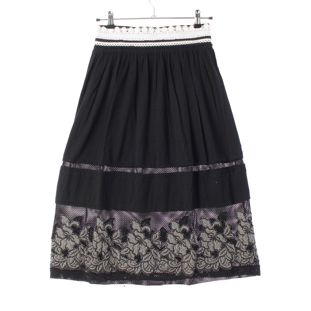 COMME des GARCONS wool Beyond Taboo lace floral embroidery mesh switching skirt Bottoms GC-T042 black F