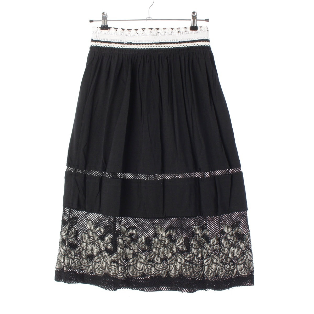 COMME des GARCONS wool Beyond Taboo lace floral embroidery mesh switching skirt Bottoms GC-T042 black F