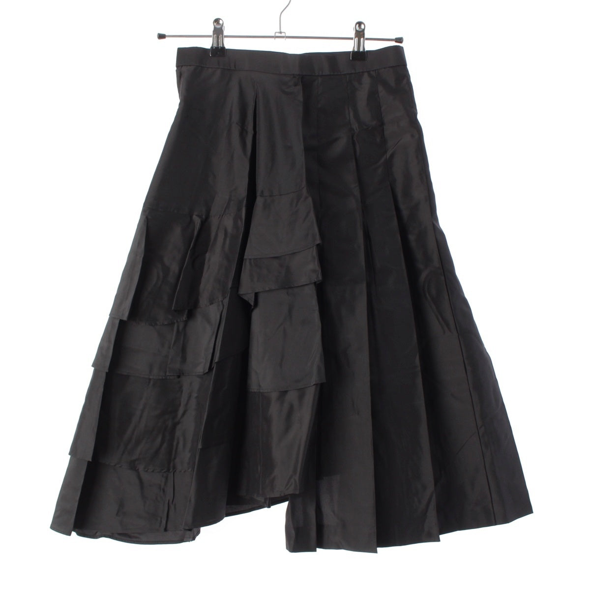 COMME des GARCONS silk Pleated back, multiple front panels skirt Bottoms GR-S017 black Stainless Steel