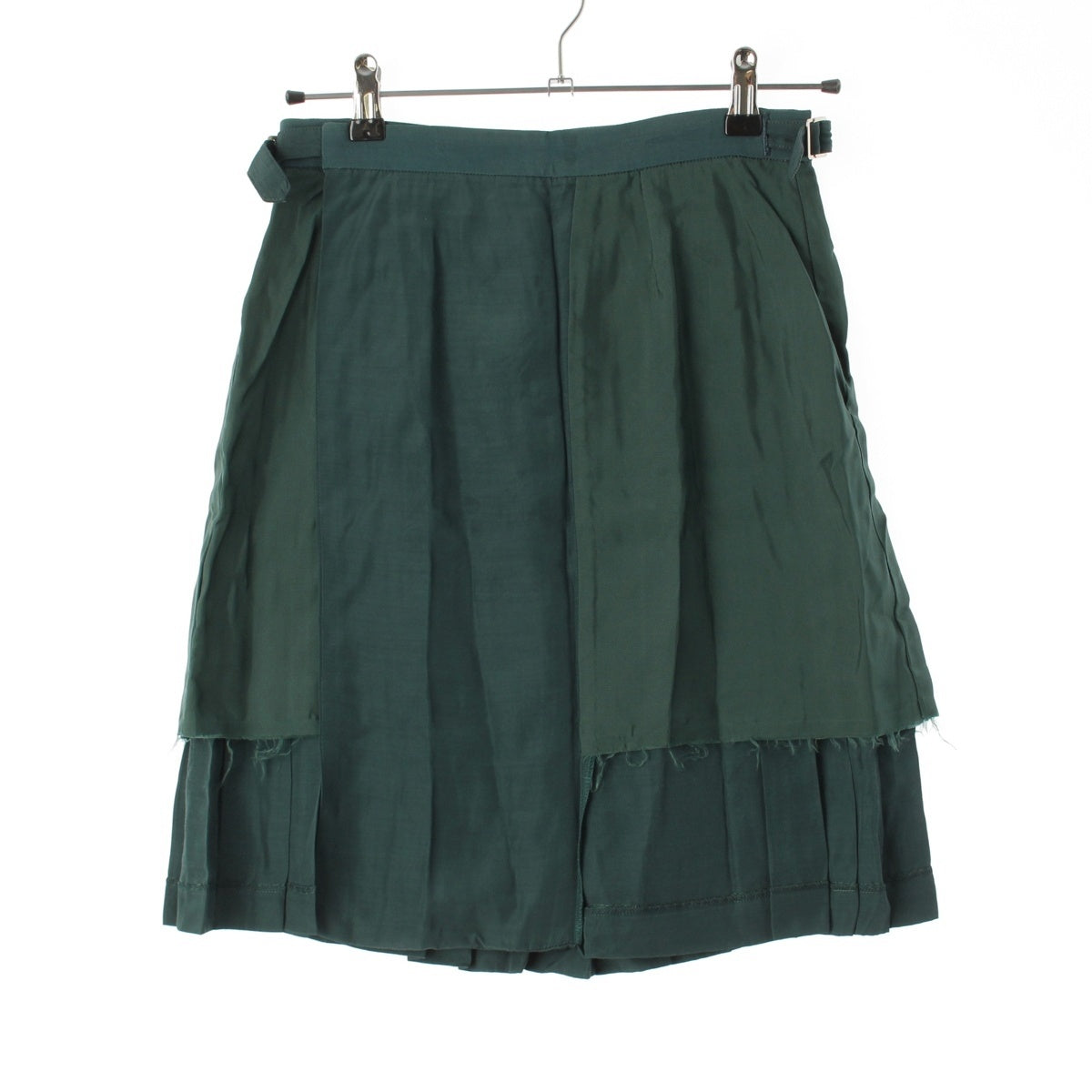 COMME des GARCONS Rayon Cupro UNFINISHED (Unfinished Period) - Inside Out (Reverse Processing) skirt GS-11028M green M