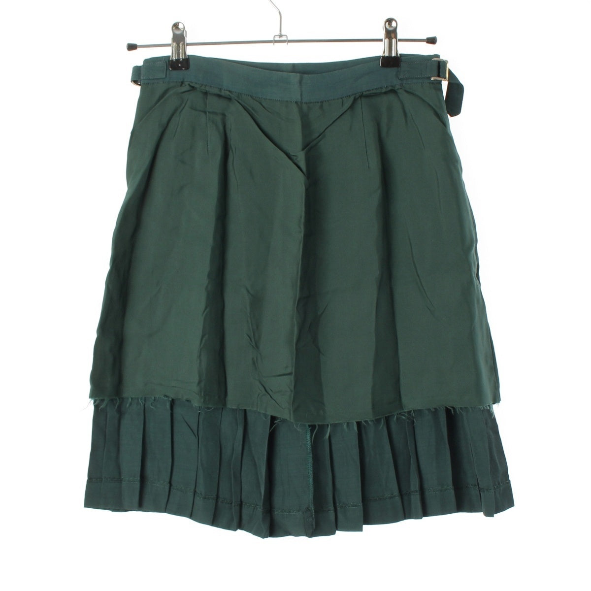 COMME des GARCONS Rayon Cupro UNFINISHED (Unfinished Period) - Inside Out (Reverse Processing) skirt GS-11028M green M
