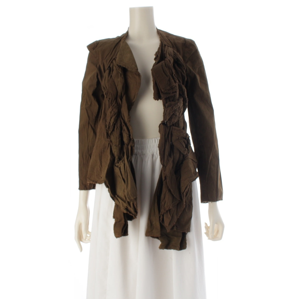 COMME des GARCONS cotton Extreme Unbalance garment dyed twisted rope wrap design Jacket Haori GI-J050 khaki S