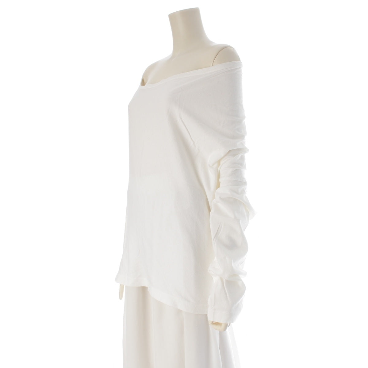 COMME des GARCONS cotton Deformation asymmetry boat neck Cut tops GT-110060 white