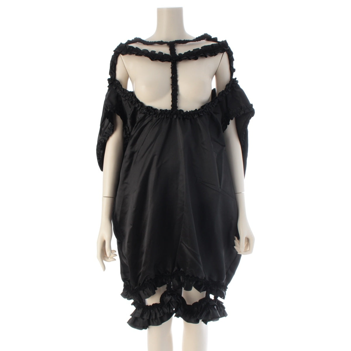 COMME des GARCONS Bad Taste Asymmetrical Frill Sleeveless one piece dress GB-O008 black Stainless Steel