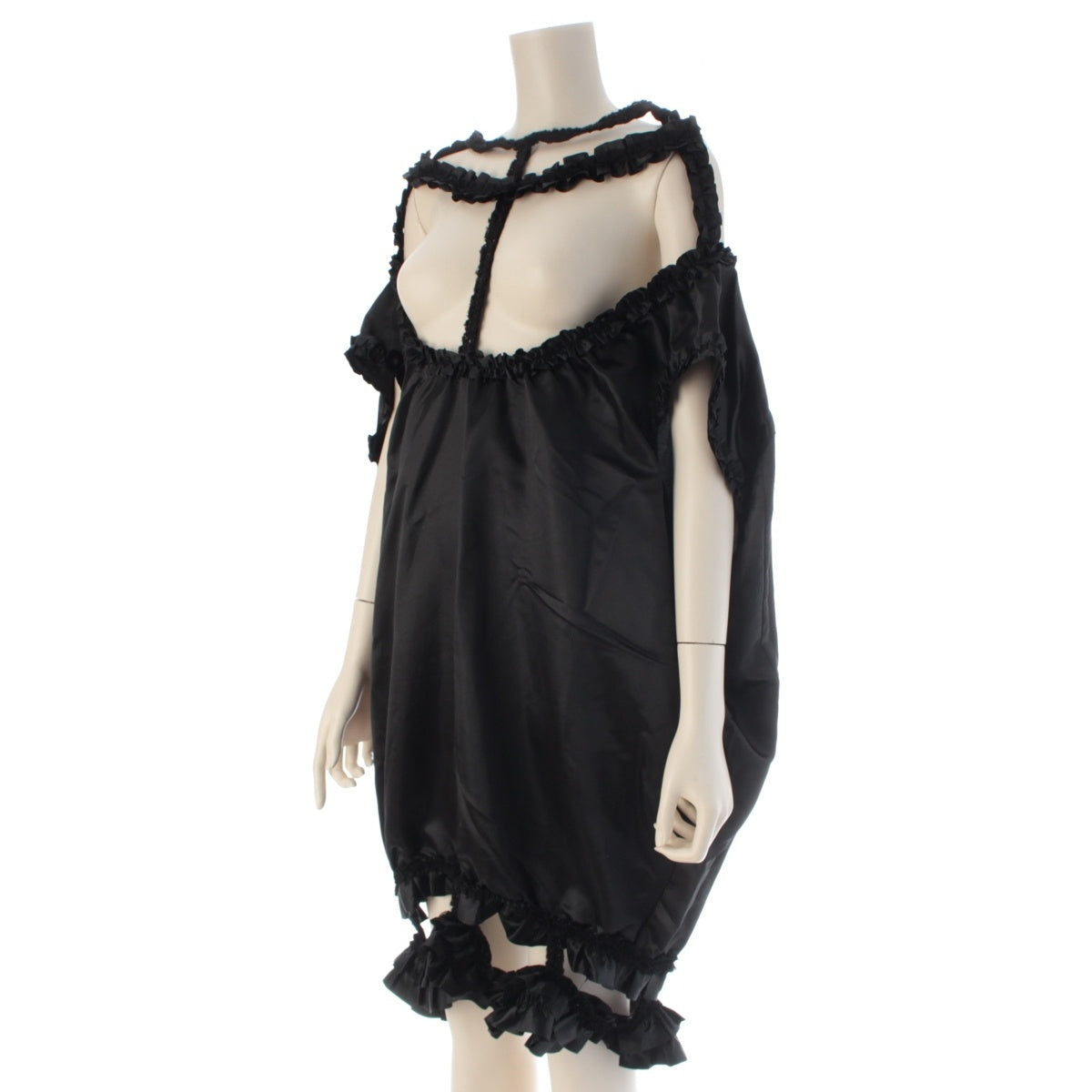 COMME des GARCONS Bad Taste Asymmetrical Frill Sleeveless one piece dress GB-O008 black Stainless Steel