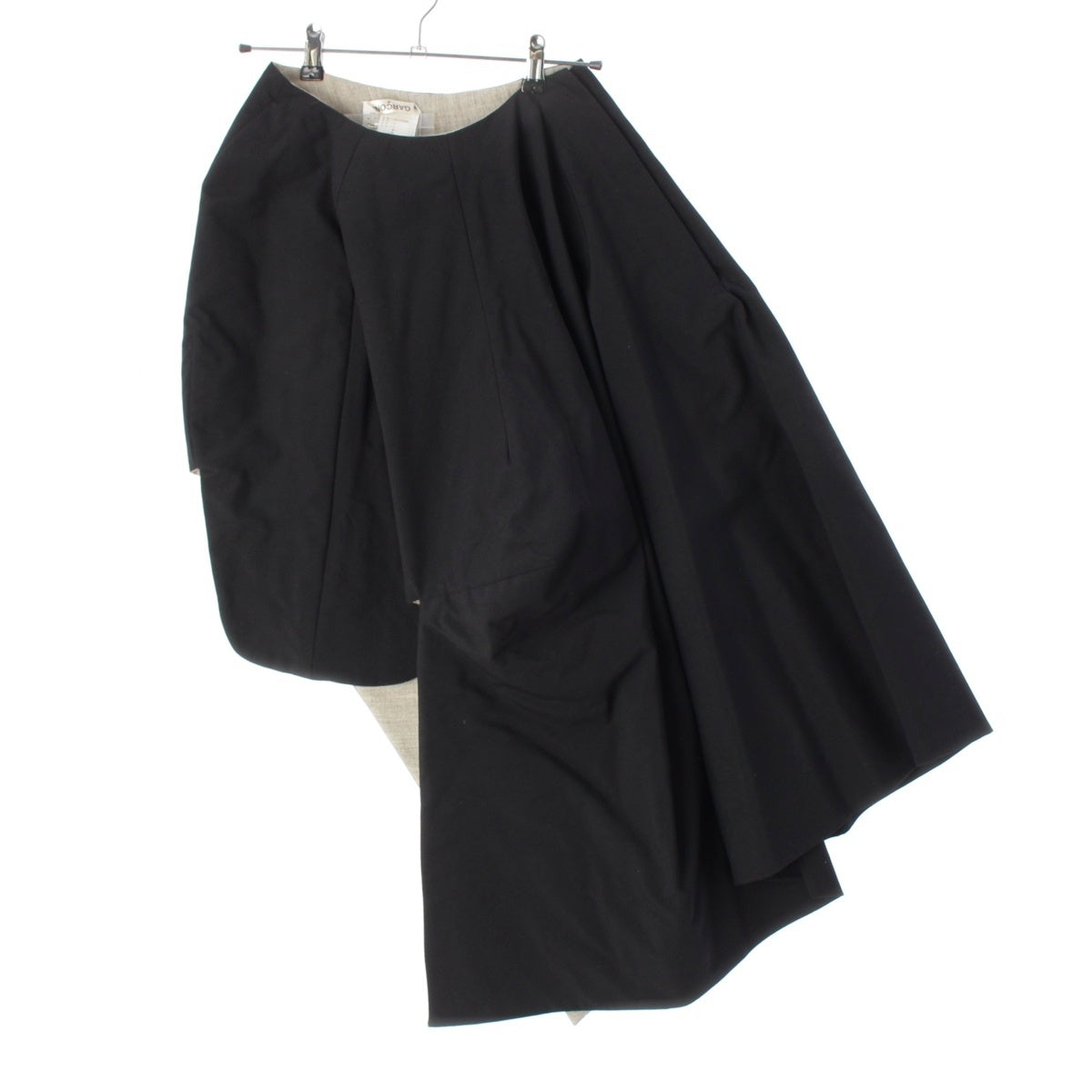 COMME des GARCONS wool FUSION period, deformed, asymmetrical skirt GS-04030M black greige