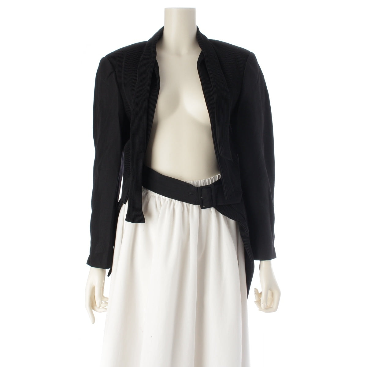 COMME des GARCONS Wool blend Deformed Pleated Thai Design tailored jacket GJ-11010M black M
