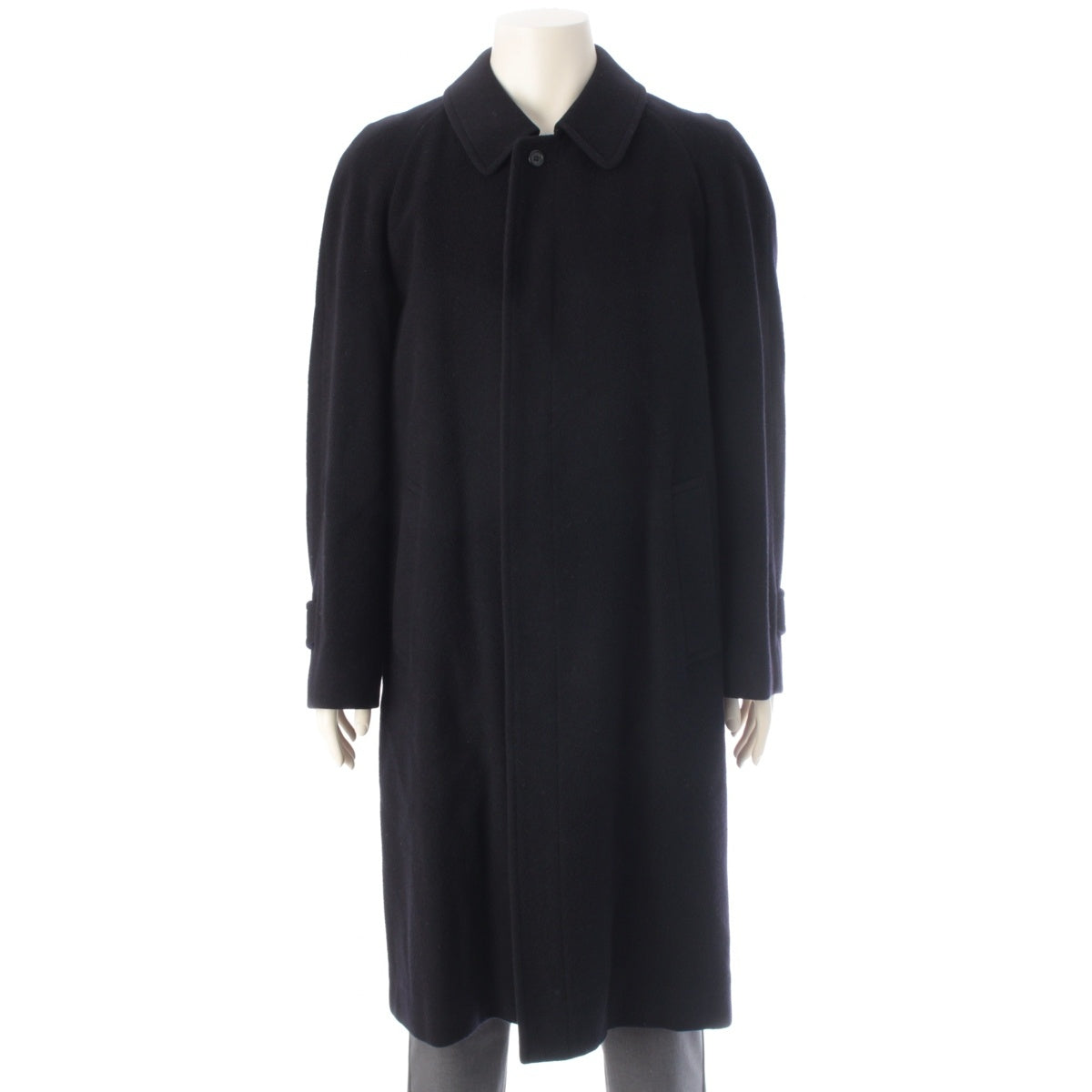 BURBERRY Camel hair long coat outer Navy 48