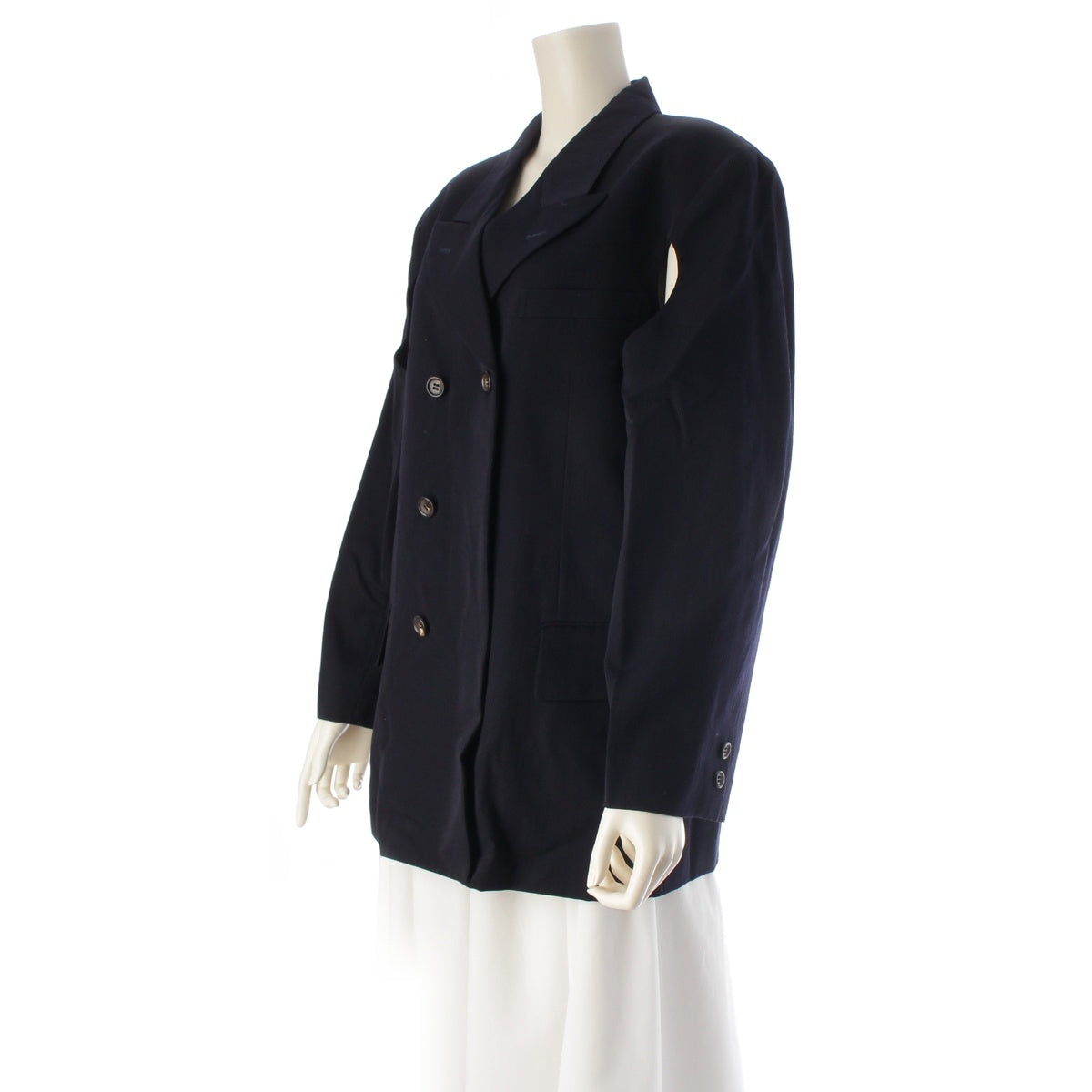 COMME des GARCONS wool Side circle cutout double-breasted tailored jacket outer GJ-05009M Navy M