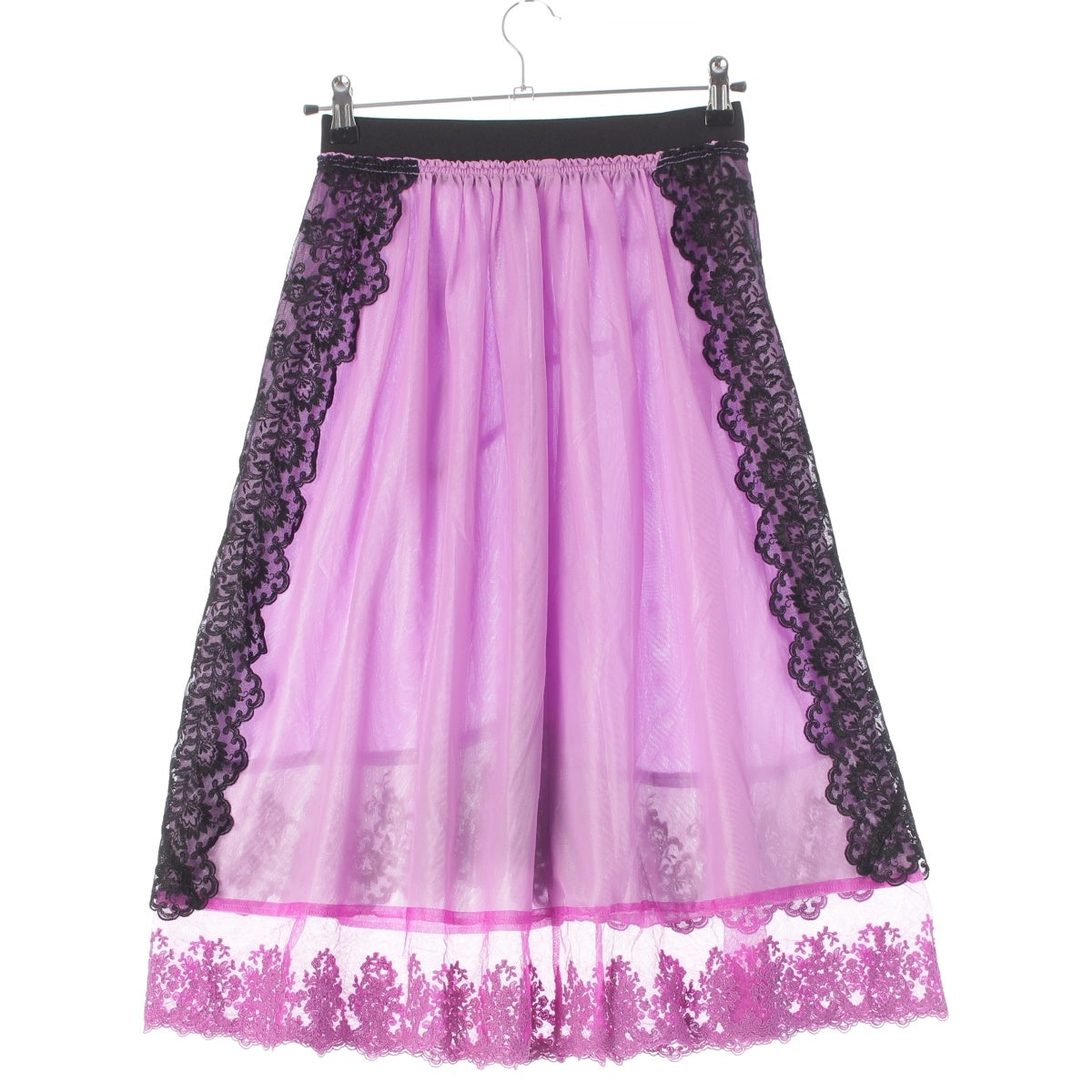 COMME des GARCONS Layered tulle lace trim skirt Bottoms GC-S028 purple S