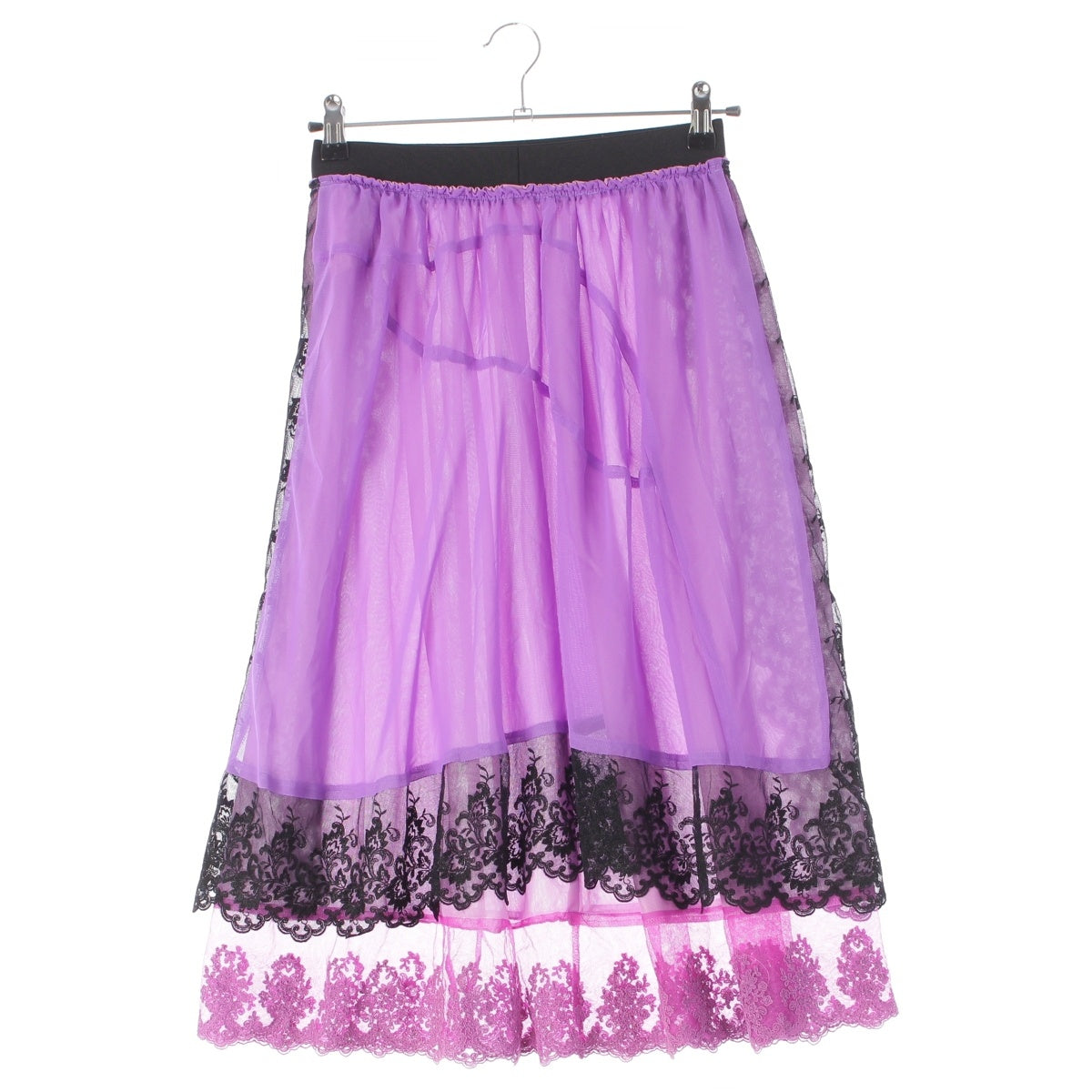 COMME des GARCONS Layered tulle lace trim skirt Bottoms GC-S028 purple S