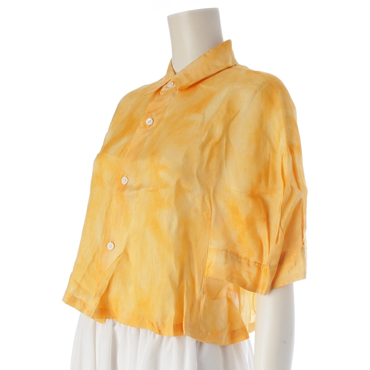 COMME des GARCONS SIX Tie-dye Asymmetrical Cropped Pants Short sleeve shirt tops GB-050040 yellow