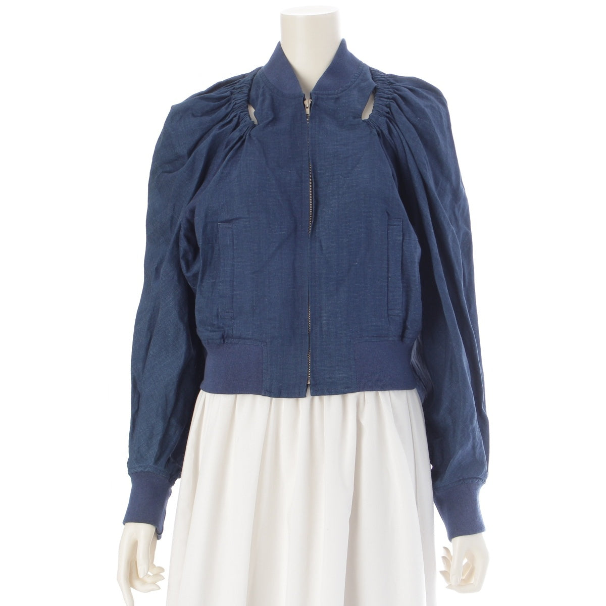 COMME des GARCONS linen Volume sleeve hole deformation Blouson outer GJ-11099M Indigo M