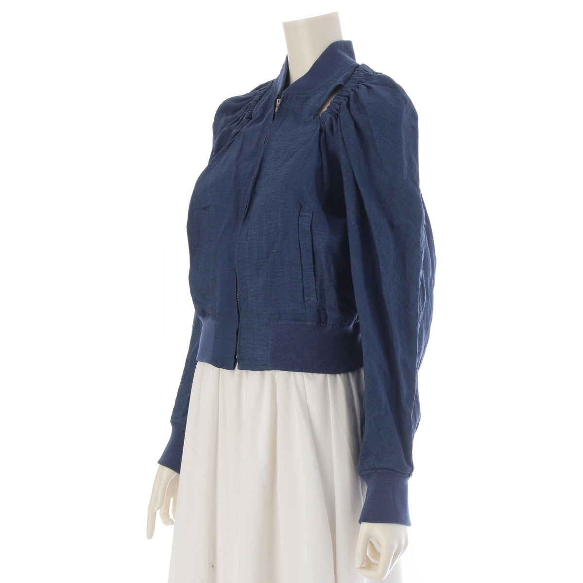 COMME des GARCONS linen Volume sleeve hole deformation Blouson outer GJ-11099M Indigo M