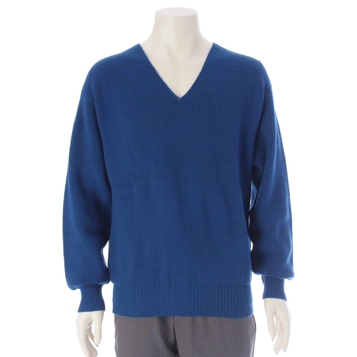 COMME des GARCONS HOMME PLUS wool Adult delinquent 2WAY sweater V-neck and high-neck 2-piece set top PN-050080 blue F