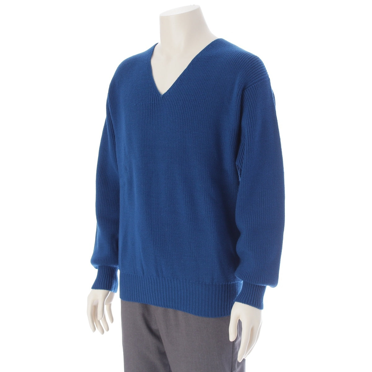COMME des GARCONS HOMME PLUS wool Adult delinquent 2WAY sweater V-neck and high-neck 2-piece set top PN-050080 blue F