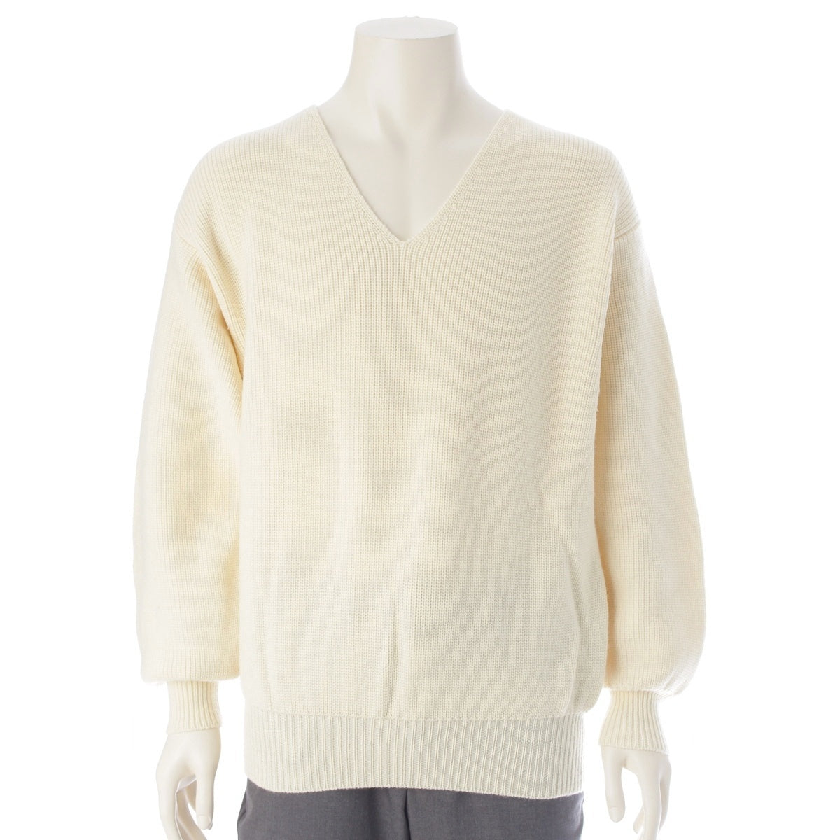 COMME des GARCONS HOMME PLUS wool Adult delinquent 2-way turtleneck V-neck sweater Set Knit Top PN-050080 white F