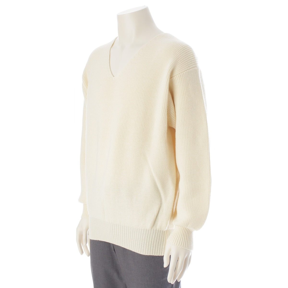 COMME des GARCONS HOMME PLUS wool Adult delinquent 2-way turtleneck V-neck sweater Set Knit Top PN-050080 white F