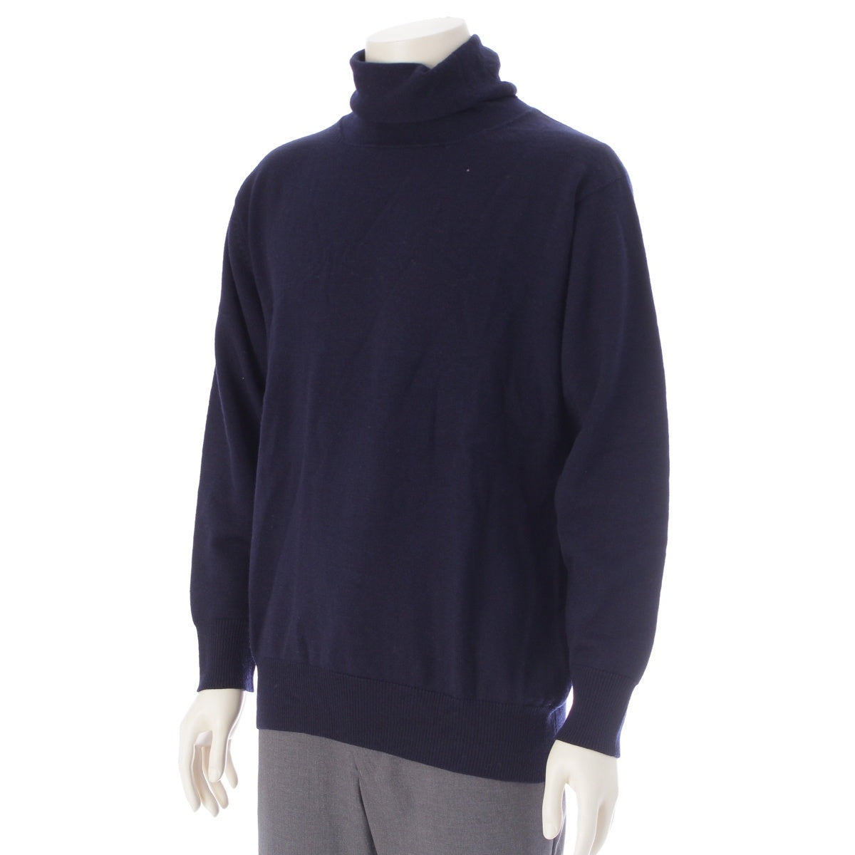 COMME des GARCONS HOMME PLUS 6.1 THE MAN Rolled high neck oversized knit sweater tops PN-050080 Navy