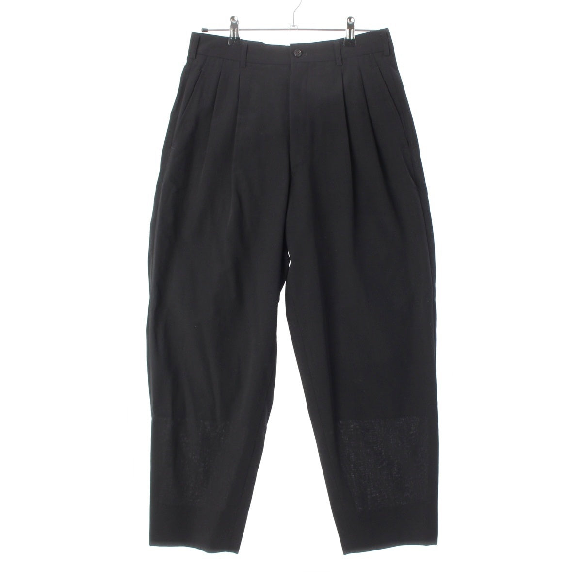 COMME des GARCONS HOMME PLUS 6.1 THE MAN wool Gabardine wide straight slacks Pants Bottoms PP-05039M black M