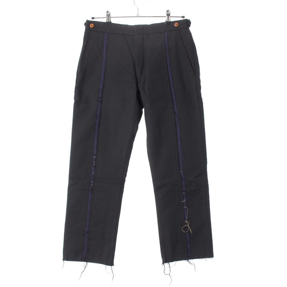 COMME des GARCONS HOMME PLUS Four black raw edge design line slacks Pants Bottoms PG-P057 Black navy S