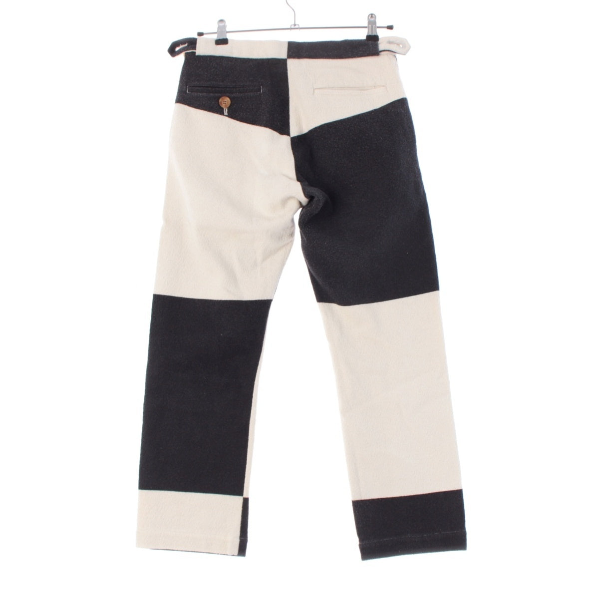 COMME des GARCONS HOMME PLUS cotton Colorblock Bicolor Pile Pants PP 10017S White black S