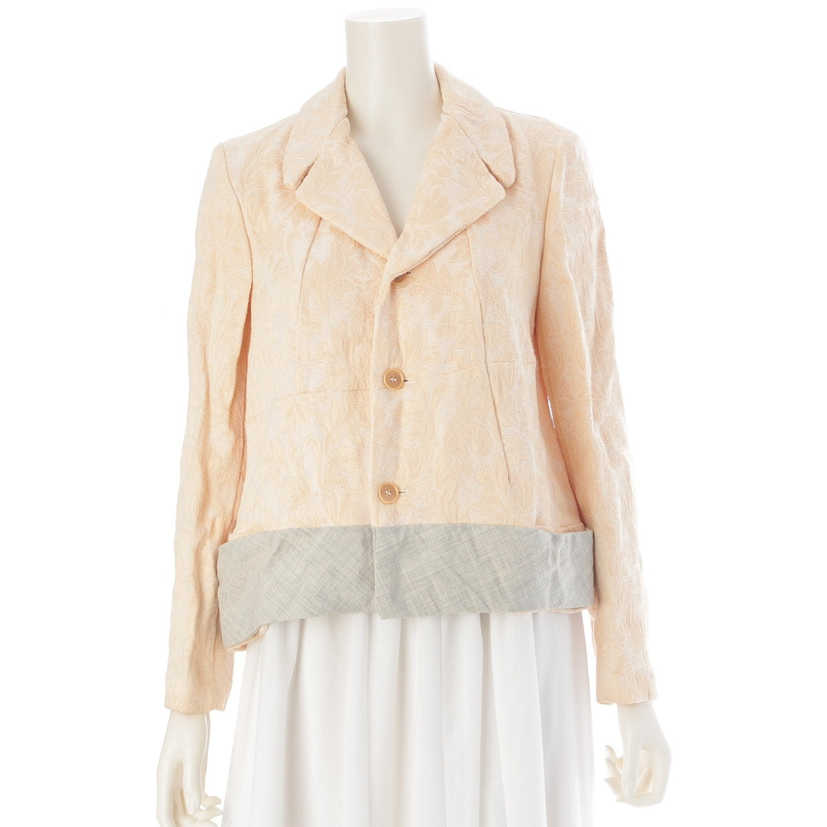 COMME des GARCONS Ultra-simple botanical jacquard print tailored jacket outer GJ-11041S Orange gray S