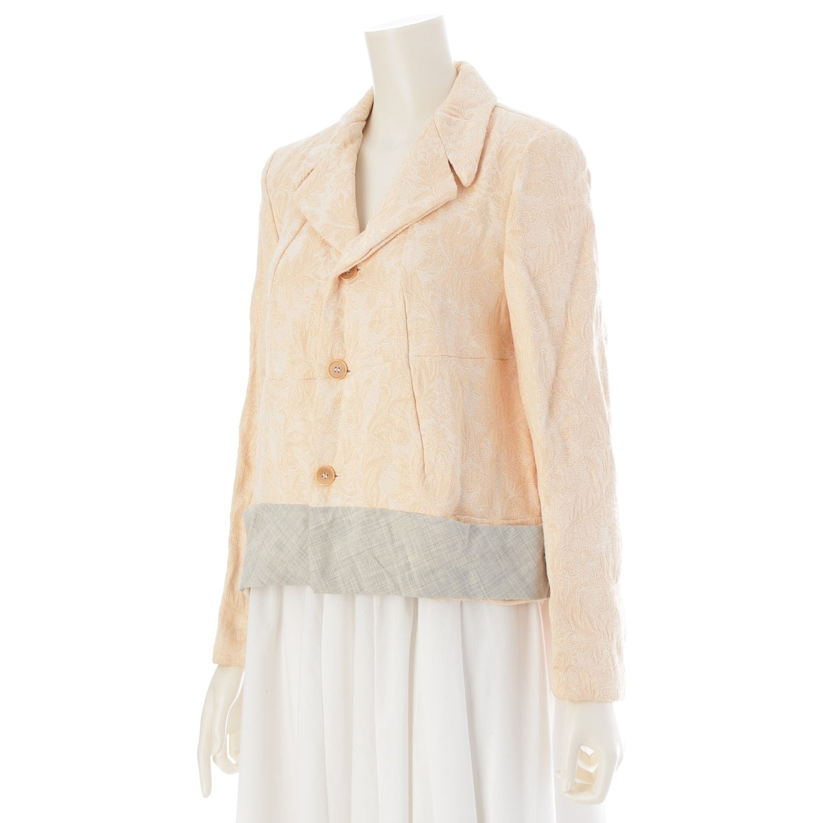 COMME des GARCONS Ultra-simple botanical jacquard print tailored jacket outer GJ-11041S Orange gray S
