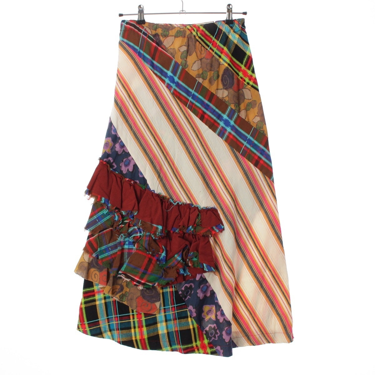 robe de chambre COMME des GARCONS wool Bias design patchwork flared skirt Long skirt Bottoms RS-040250 multicolor F