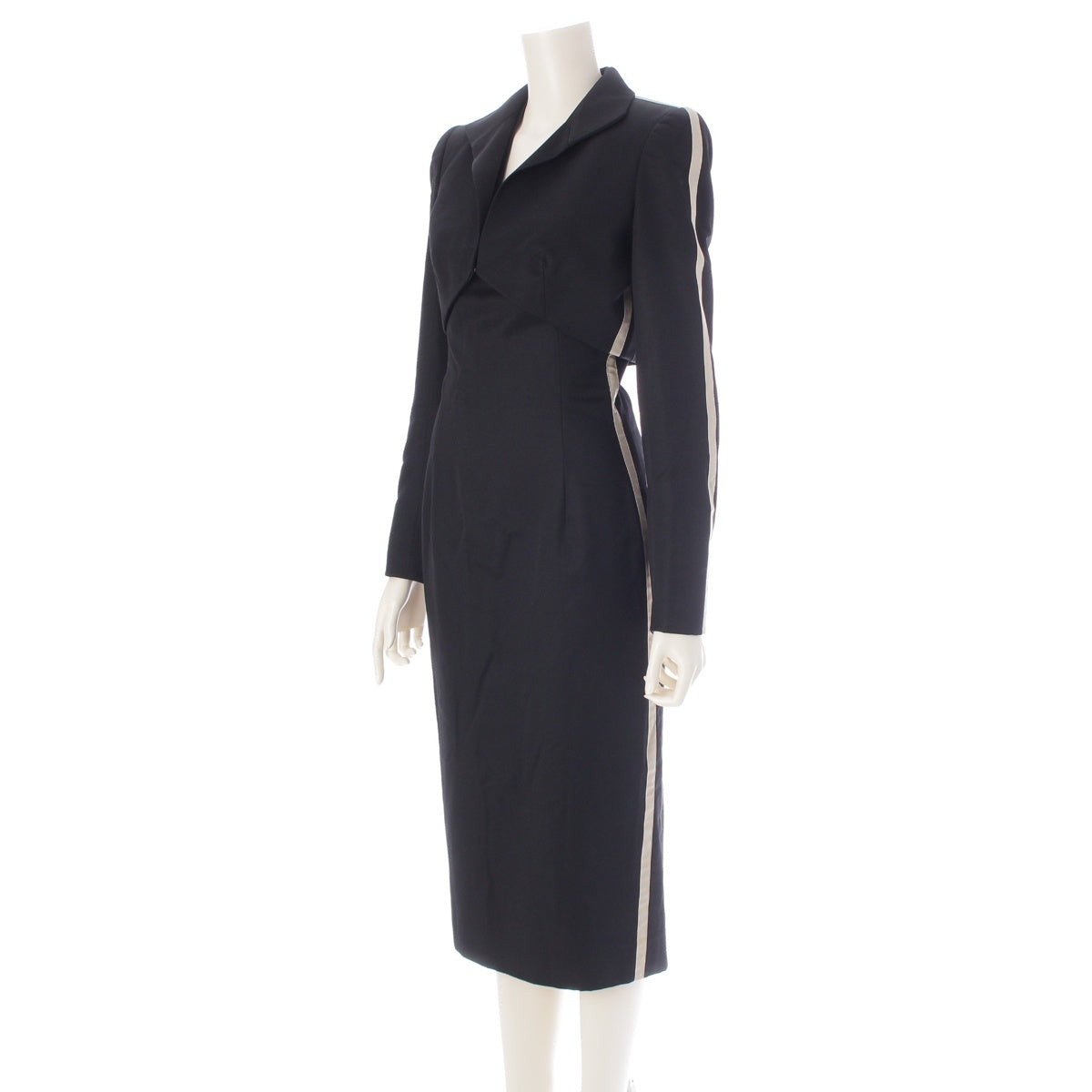 Givenchy Slanted collar jacket dress one piece setup black