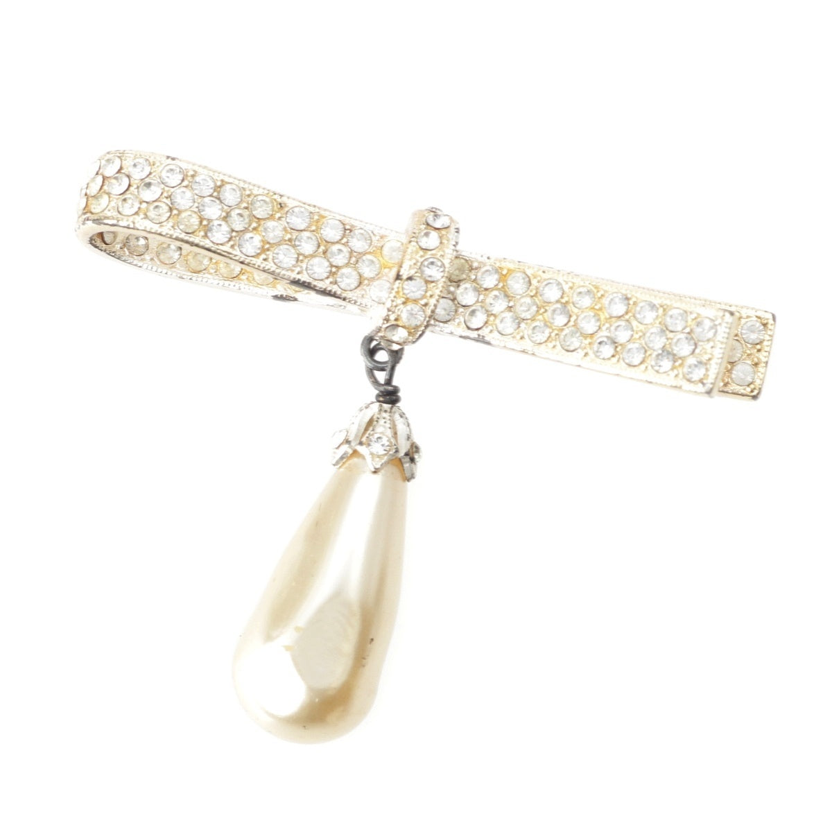 Christian Dior Galliano era bejeweled pearl pin Brooch Accessories Champagne Gold