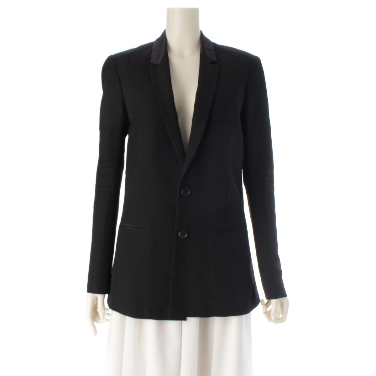 Givenchy Satin collar, contrasting long dress tailored jacket black