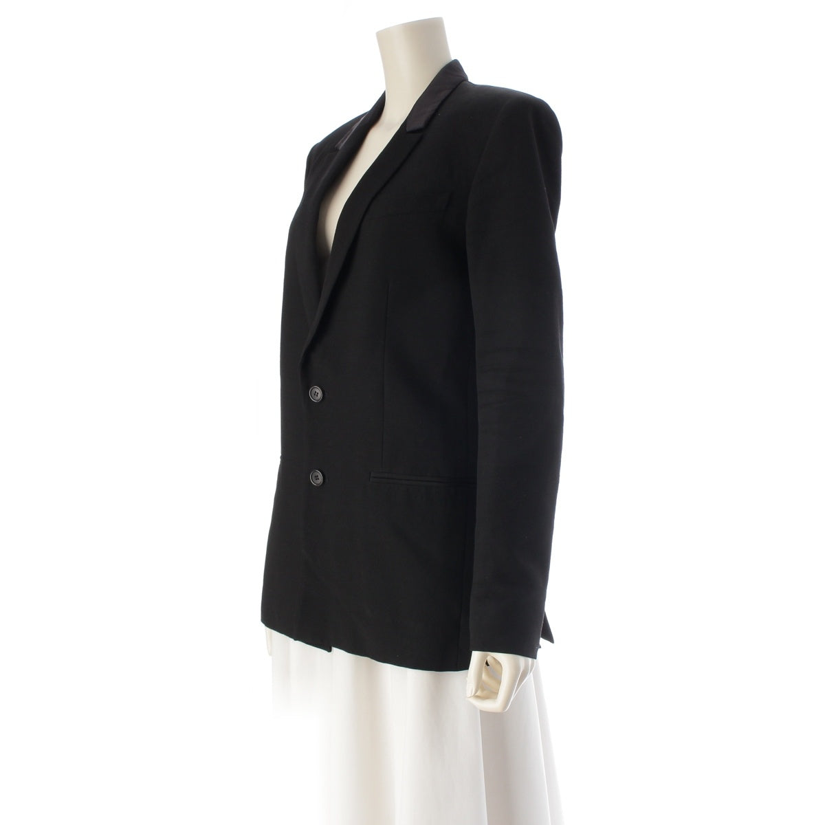 Givenchy Satin collar, contrasting long dress tailored jacket black