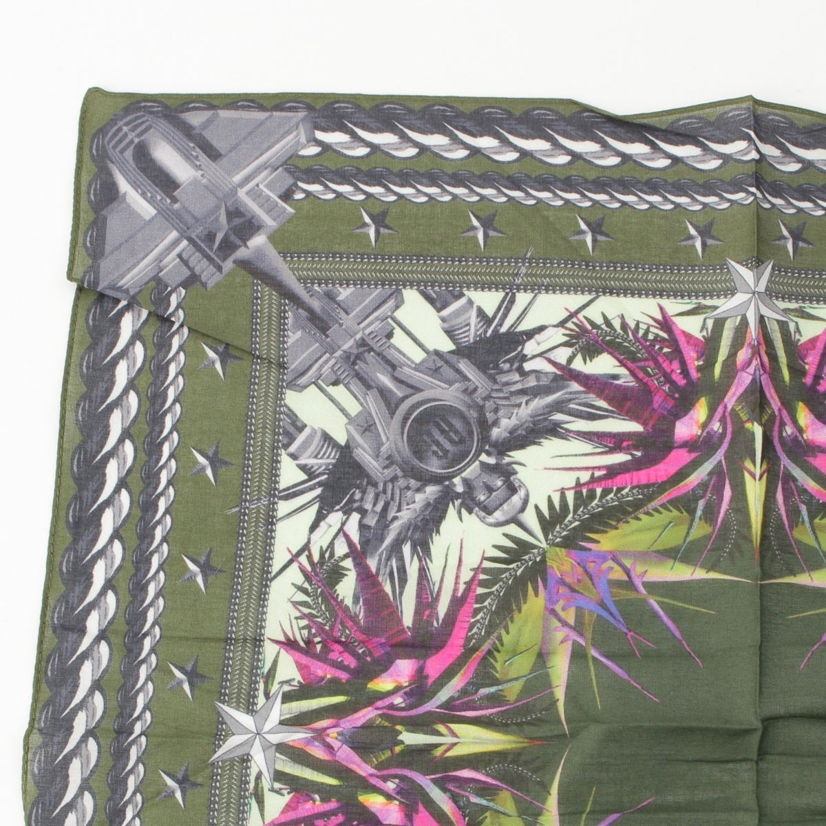 Givenchy cotton Bird of paradise flower handkerchief bandana Green system