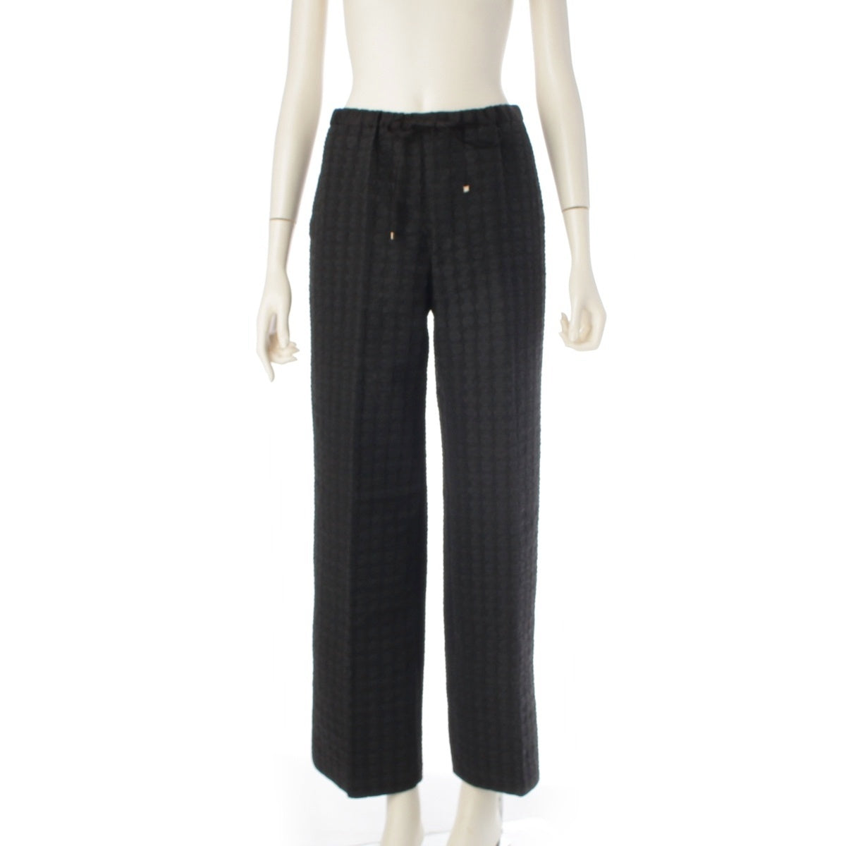Drawer RESORT1 Puffy Jacquard Easy Slacks Pants Bottoms 6514-236-1451 black 34