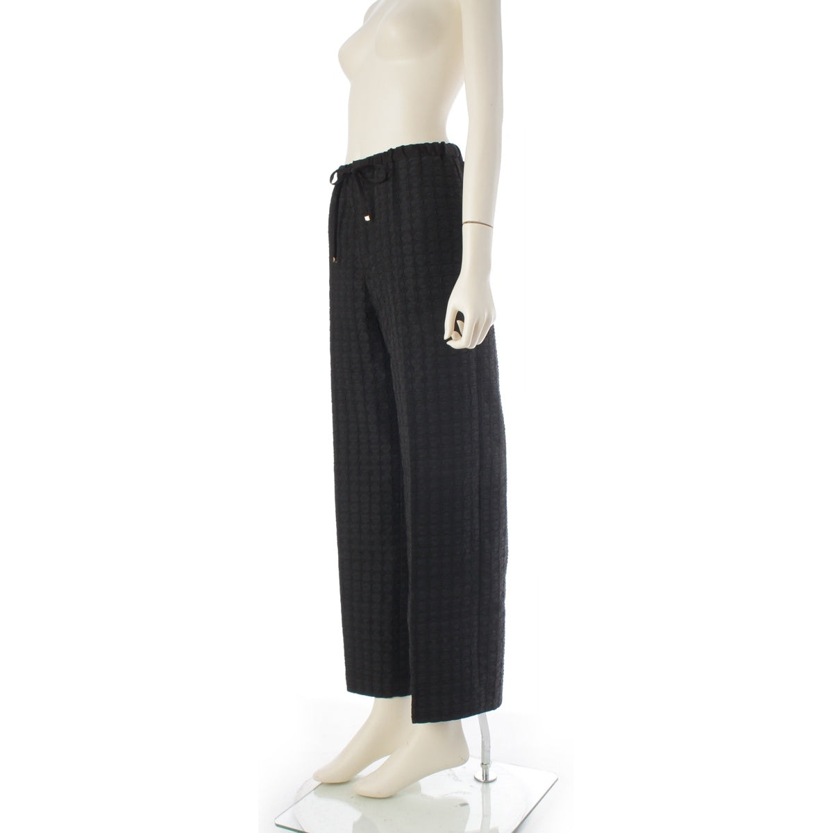 Drawer RESORT1 Puffy Jacquard Easy Slacks Pants Bottoms 6514-236-1451 black 34