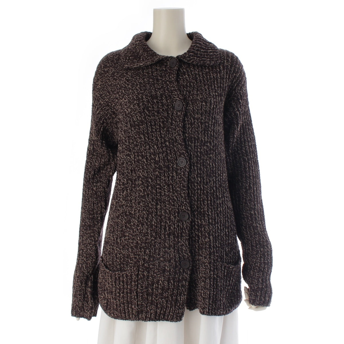 ARMANI JEANS wool low gauge knit cardigan tops Brown 40