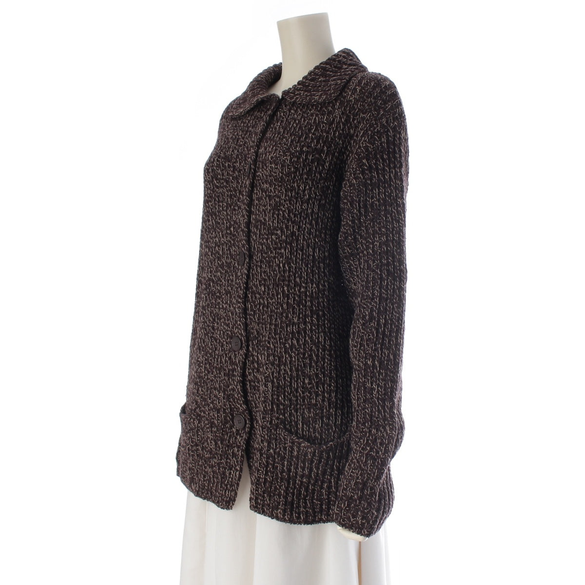 ARMANI JEANS wool low gauge knit cardigan tops Brown 40
