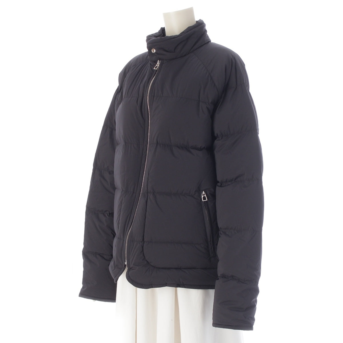 HERMES Piumino Nylon Serie button Down jacket outer black L