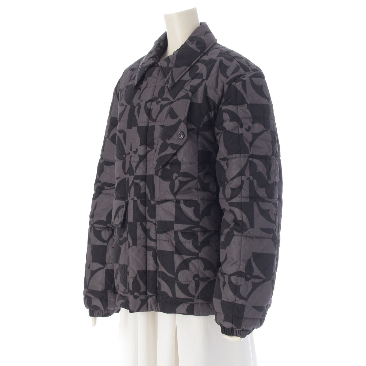 LOUIS VUITTON Monogram Nylon Flower Quilting Down jacket outer gray 52