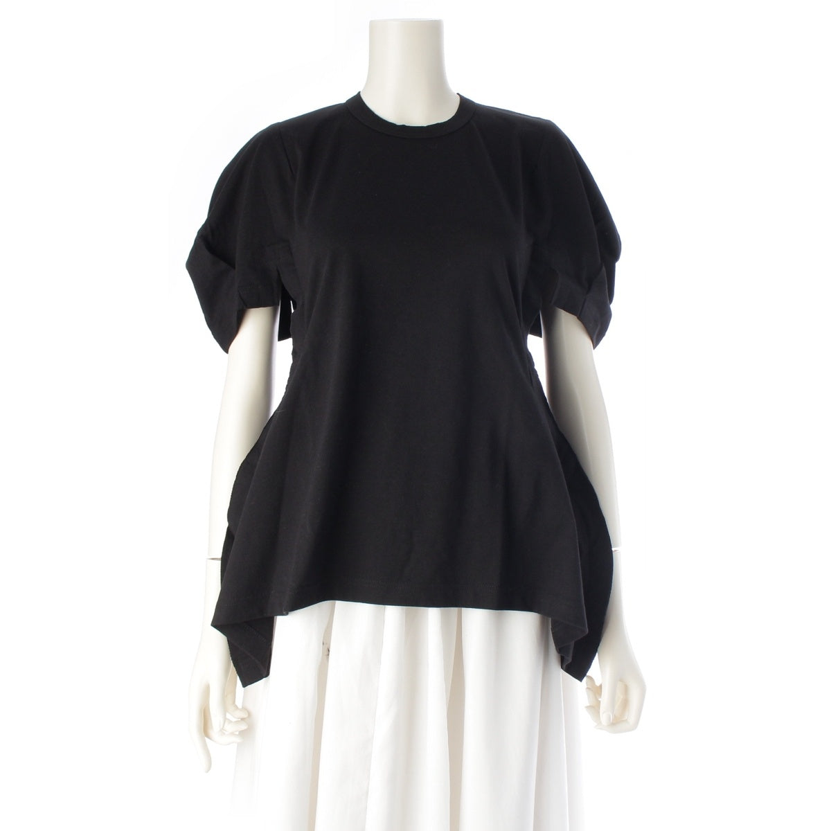 COMME des GARCONS cotton Flat, multi-layered design, short-sleeved Cut Plane Deformation GS-T020 black S