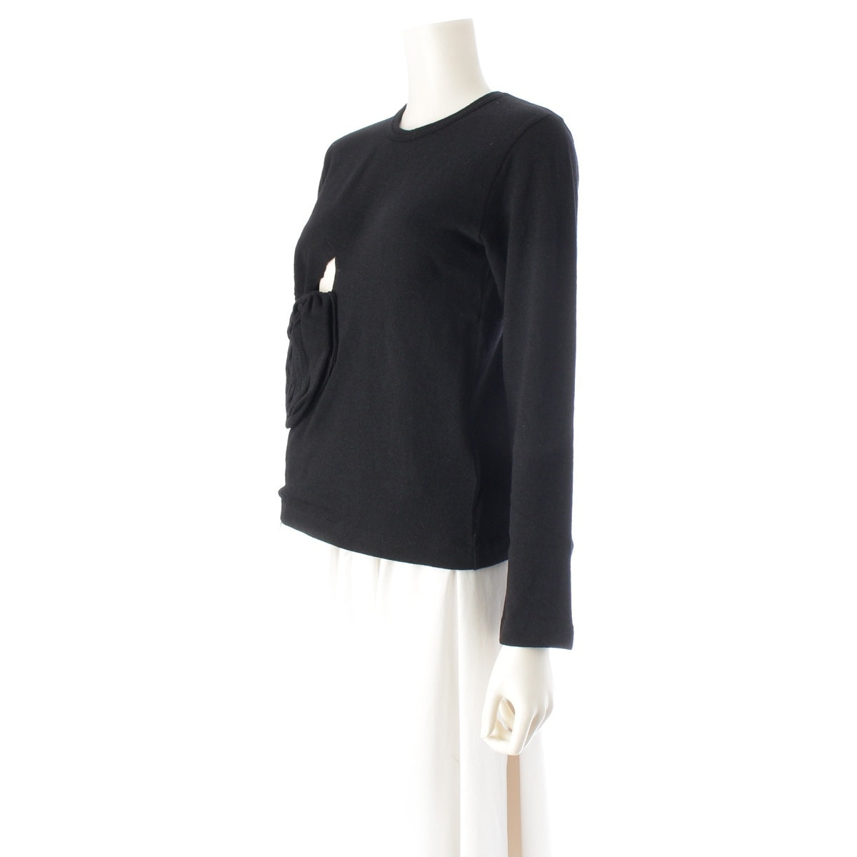 COMME des GARCONS wool Rose motif knit sweater Rose Flower GL-T023 black XS