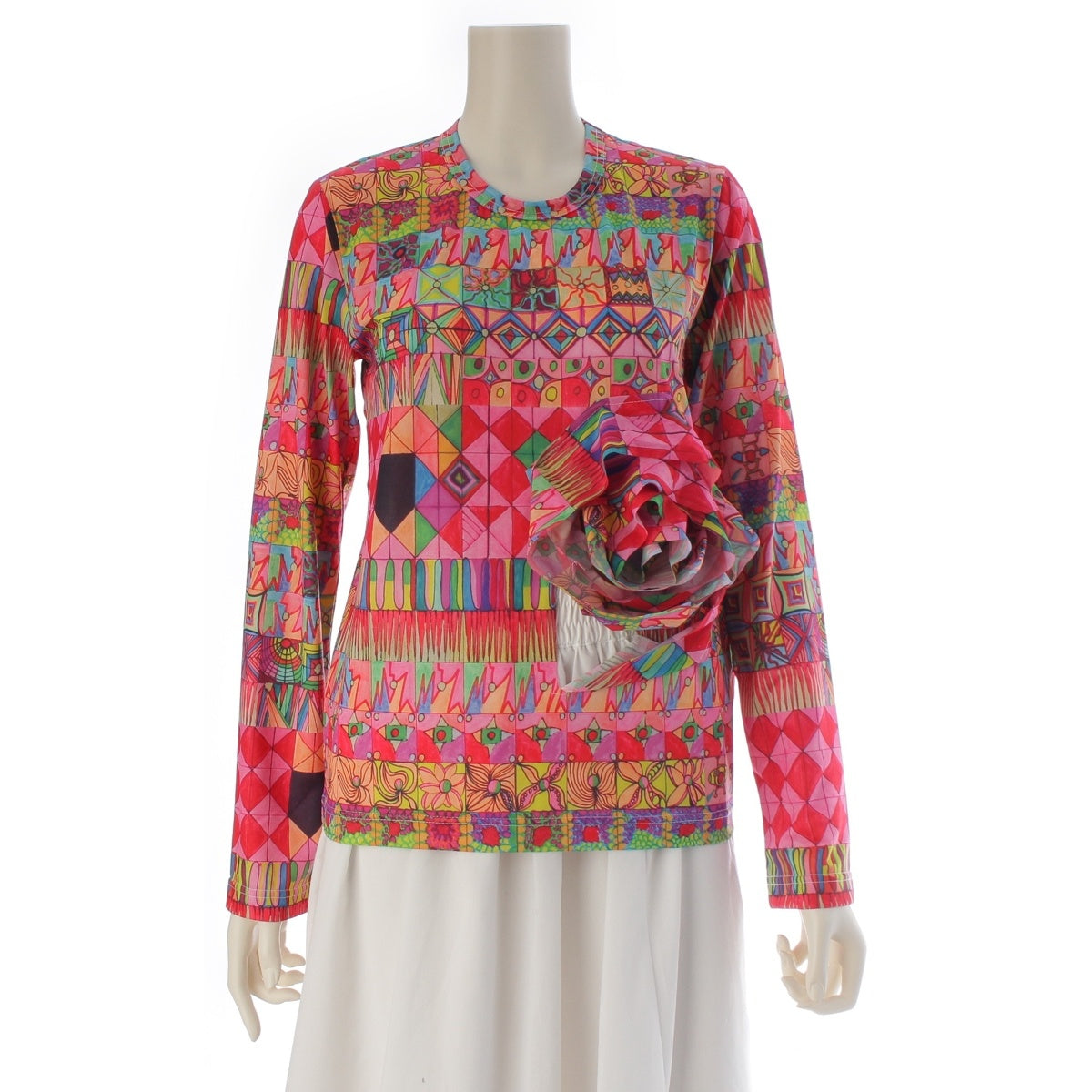 COMME des GARCONS Daniel Michael Dan Michiels Flower motif all-over pattern blouse Long sleeve cut and sew GL-T018 multicolor S